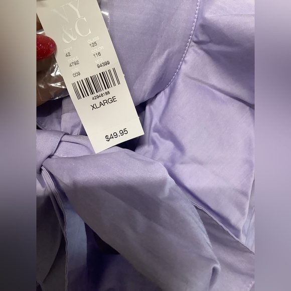 7th Avenue Design - Lavender Sleeveless Top with bow collar - Picture 3 of 7